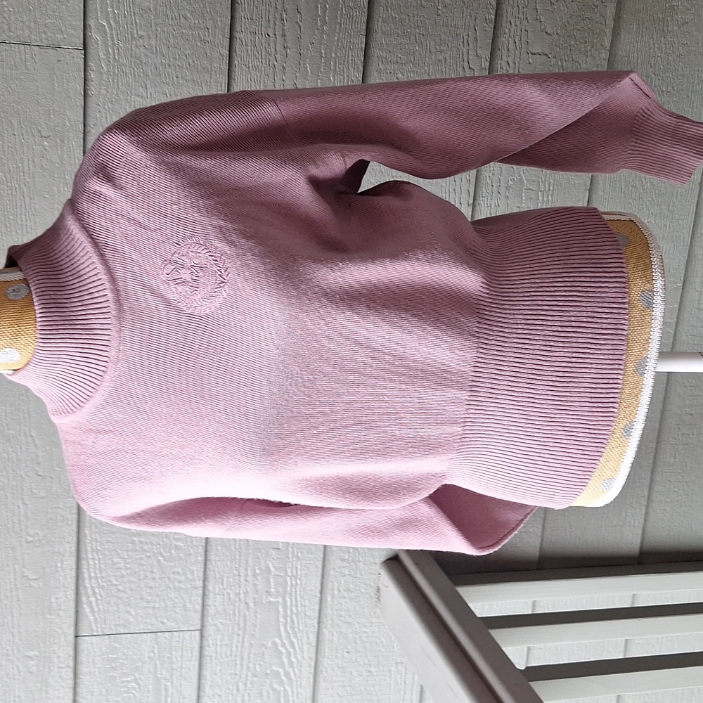 Vintage Serac lilac purple embroidered crest wool blend ski chalet sweater M